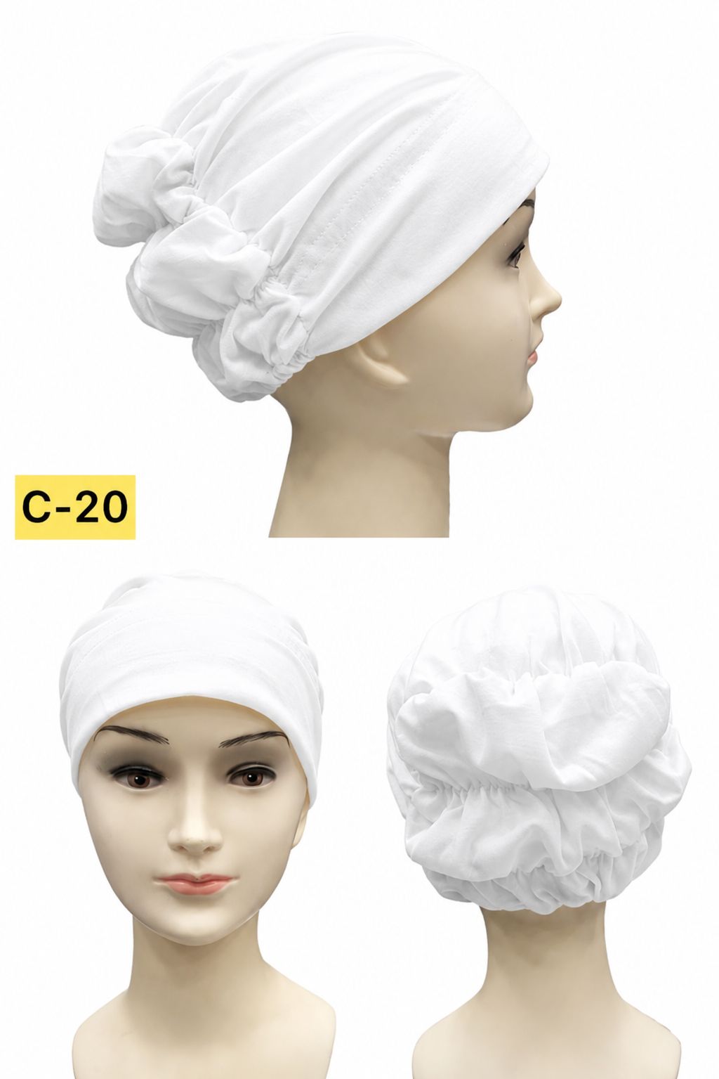 Premium Cotton Hijab Under-cap with elastic Bow Back